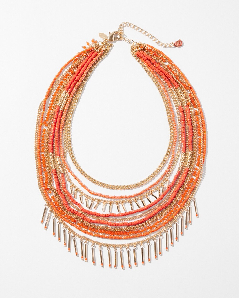 Orange Multistrand Necklace