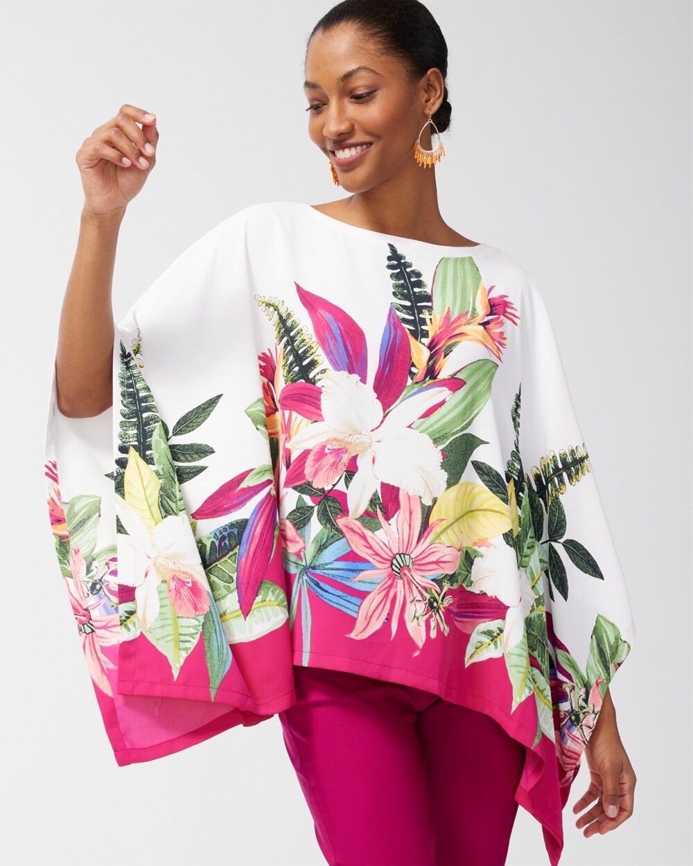 Botanical Print Poncho video preview image, click to start video