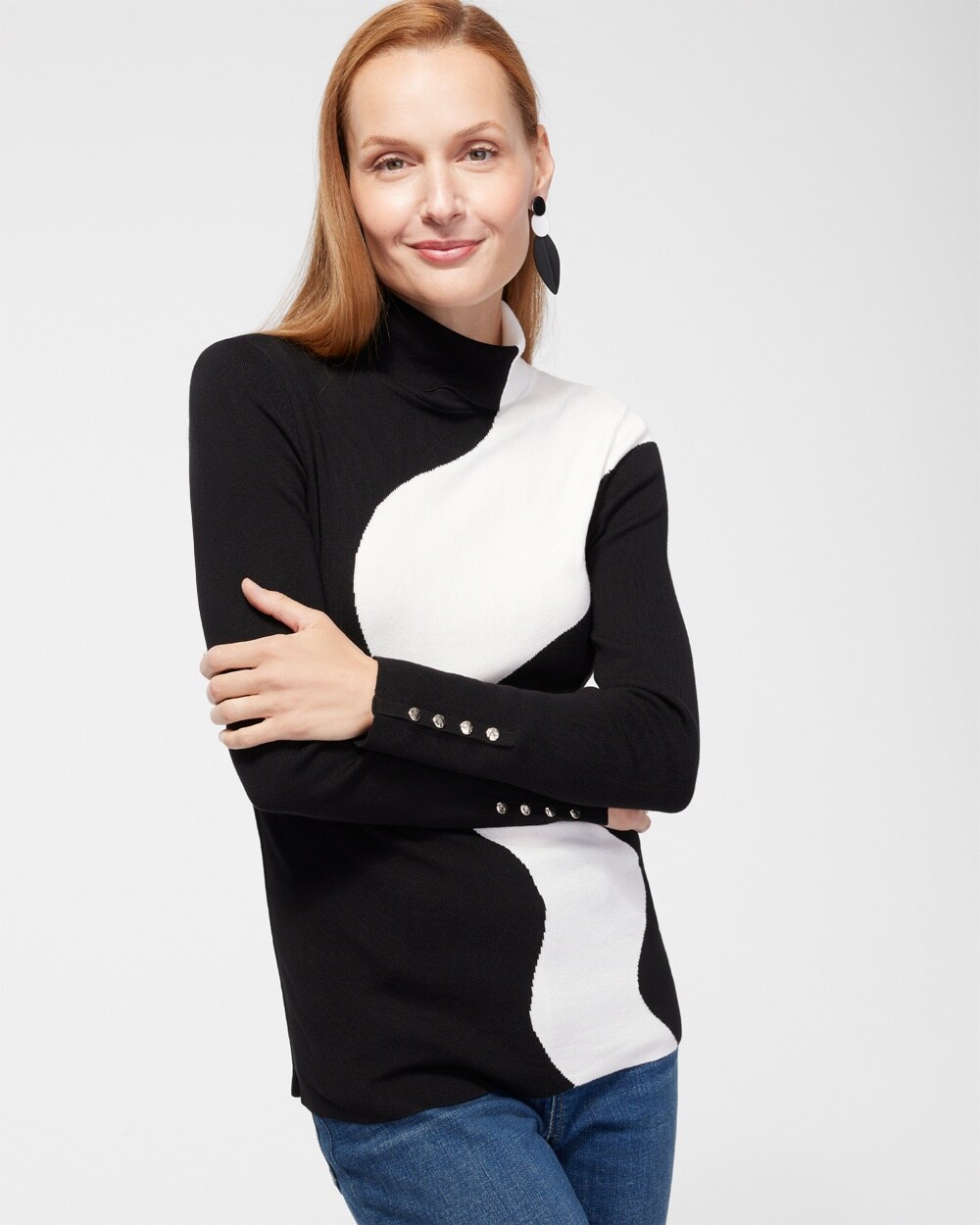 ECOVERO Abstract Turtleneck Sweater