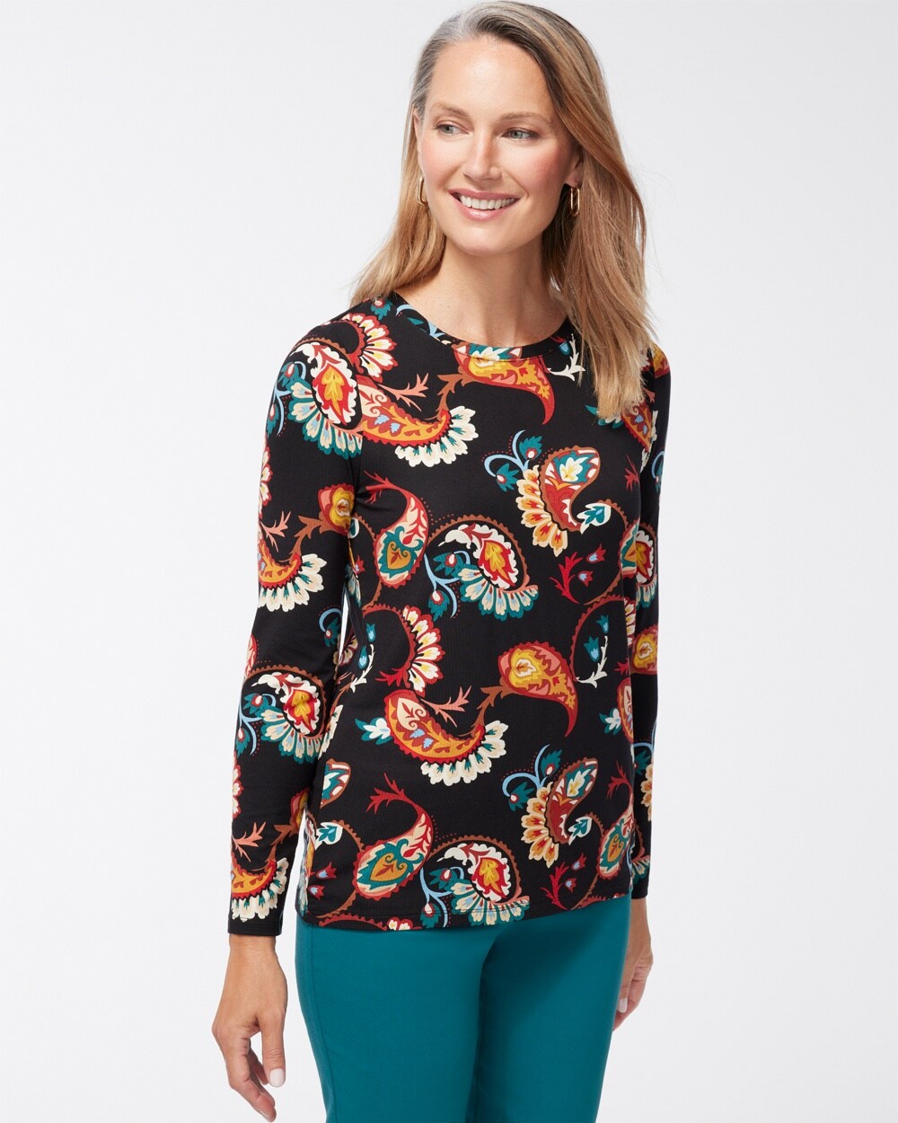 Chico's Touch of Cool Paisley Layering Tee