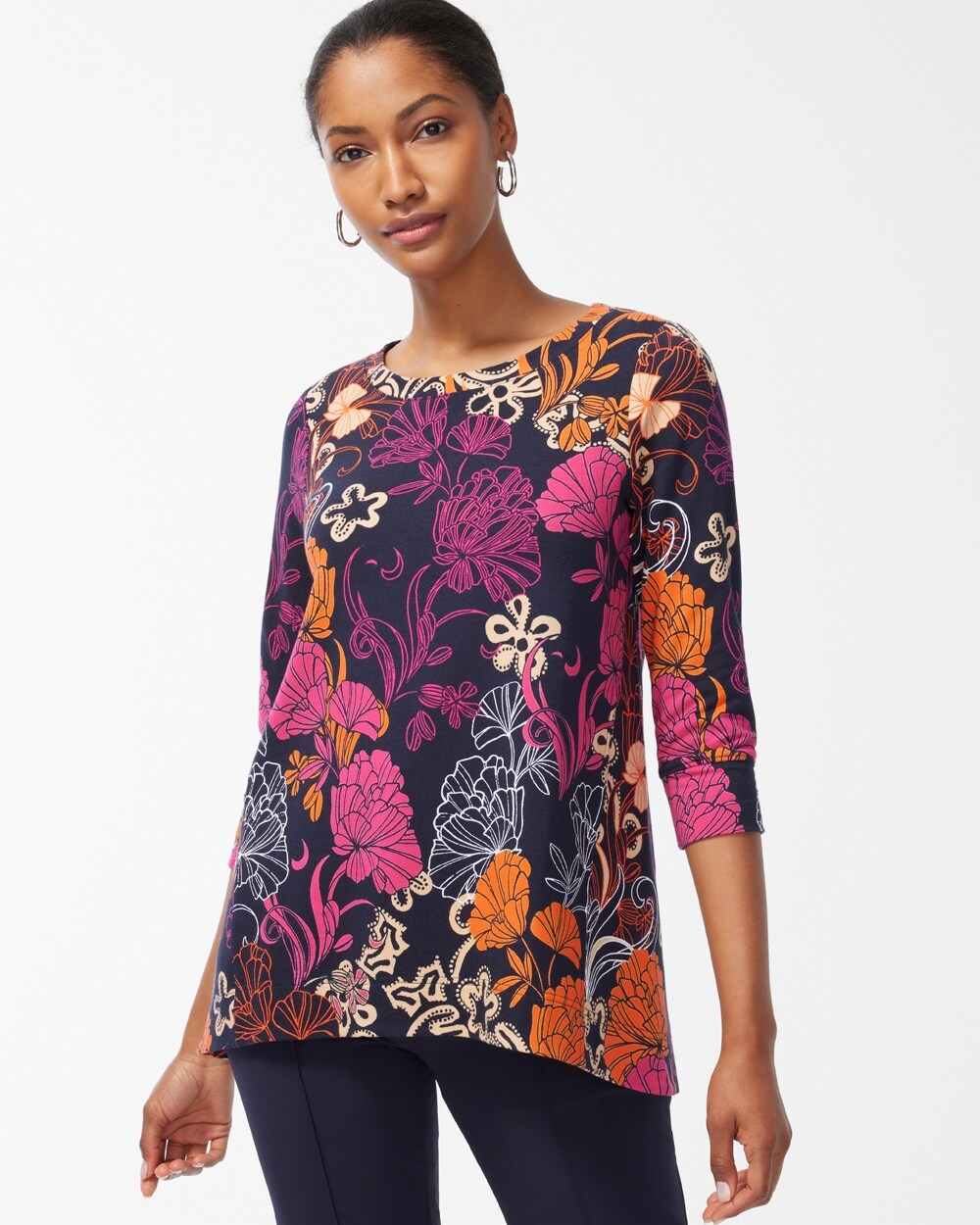 Zenergy French Terry Floral Tunic
