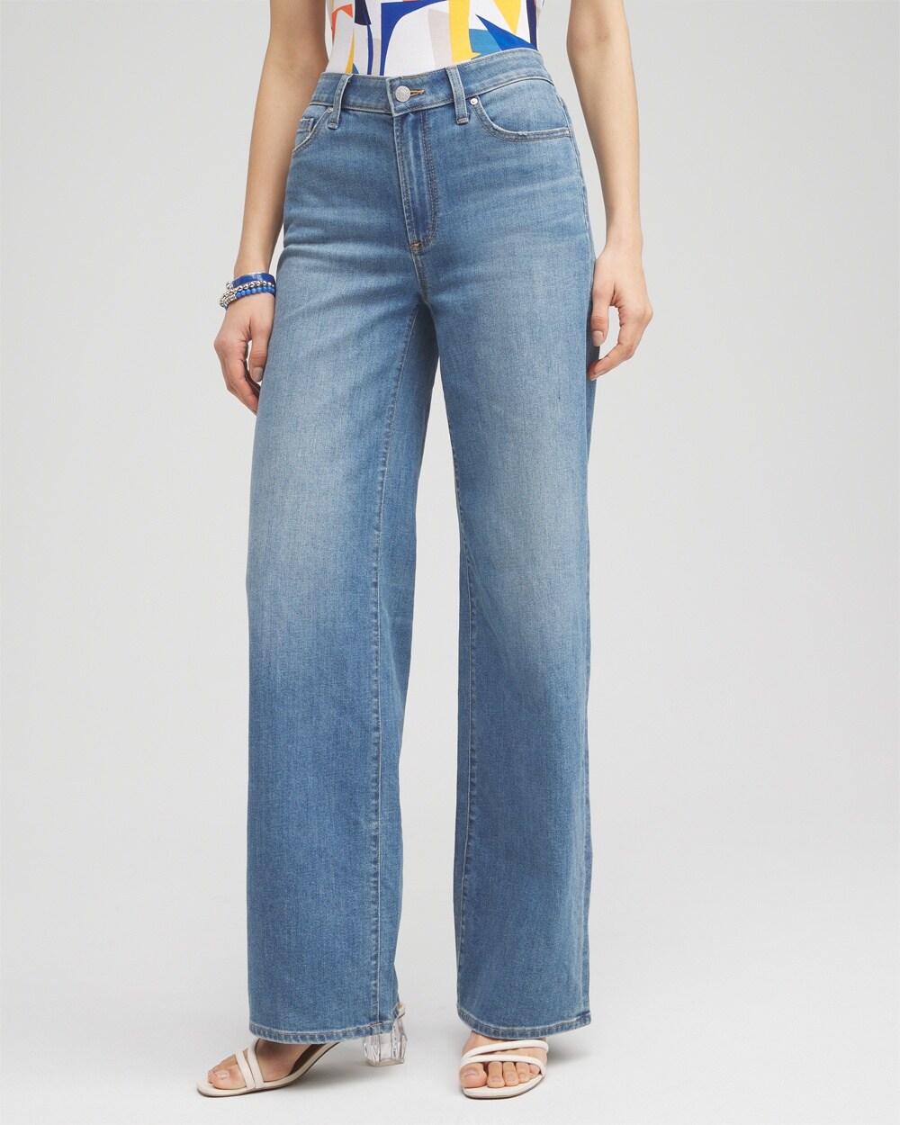 Blue Stripe Wide Leg Jeans | Denim | PrettyLittleThing USA