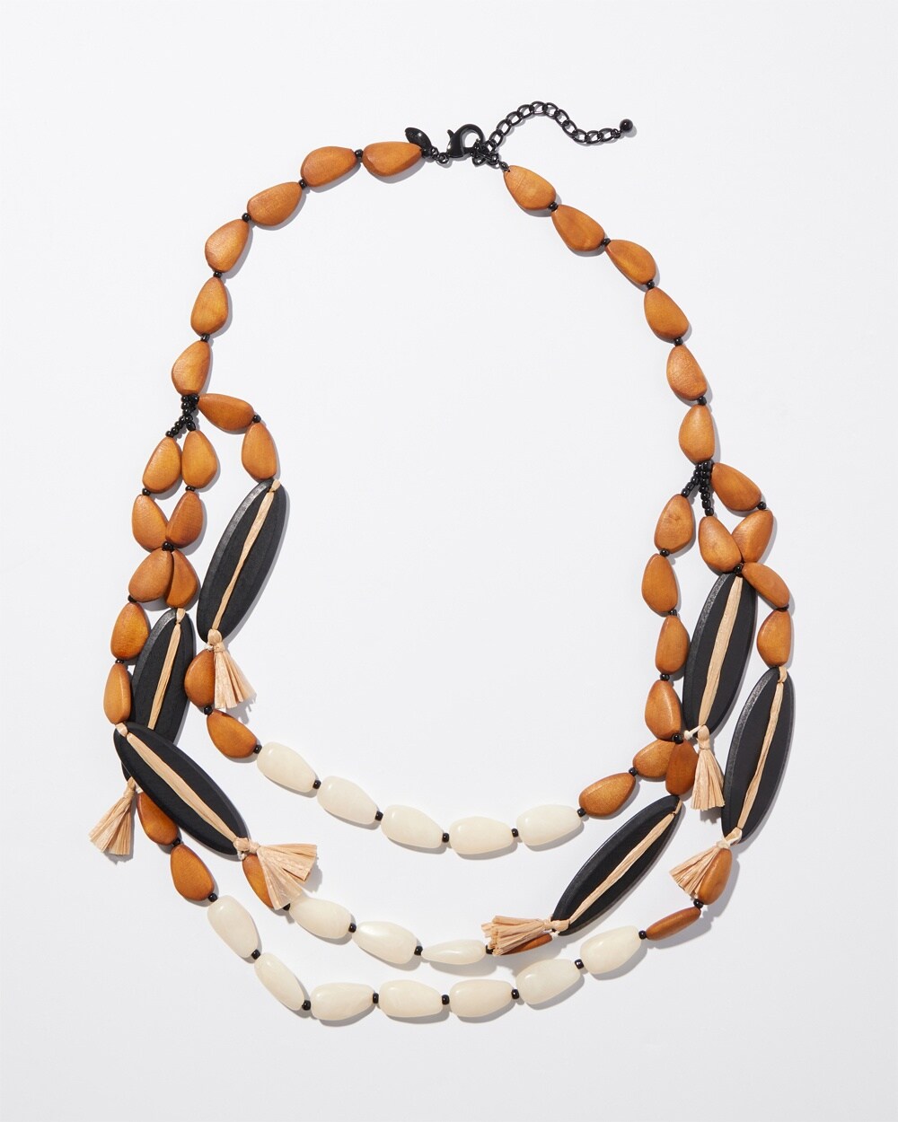 Wood Bead Multistrand Necklace