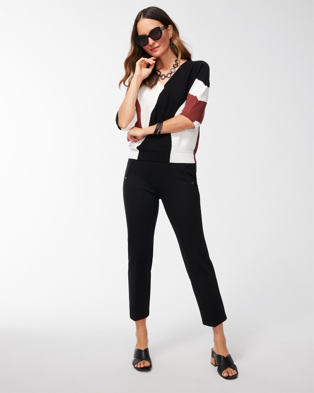 Juliet Ponte Straight Cropped Pants