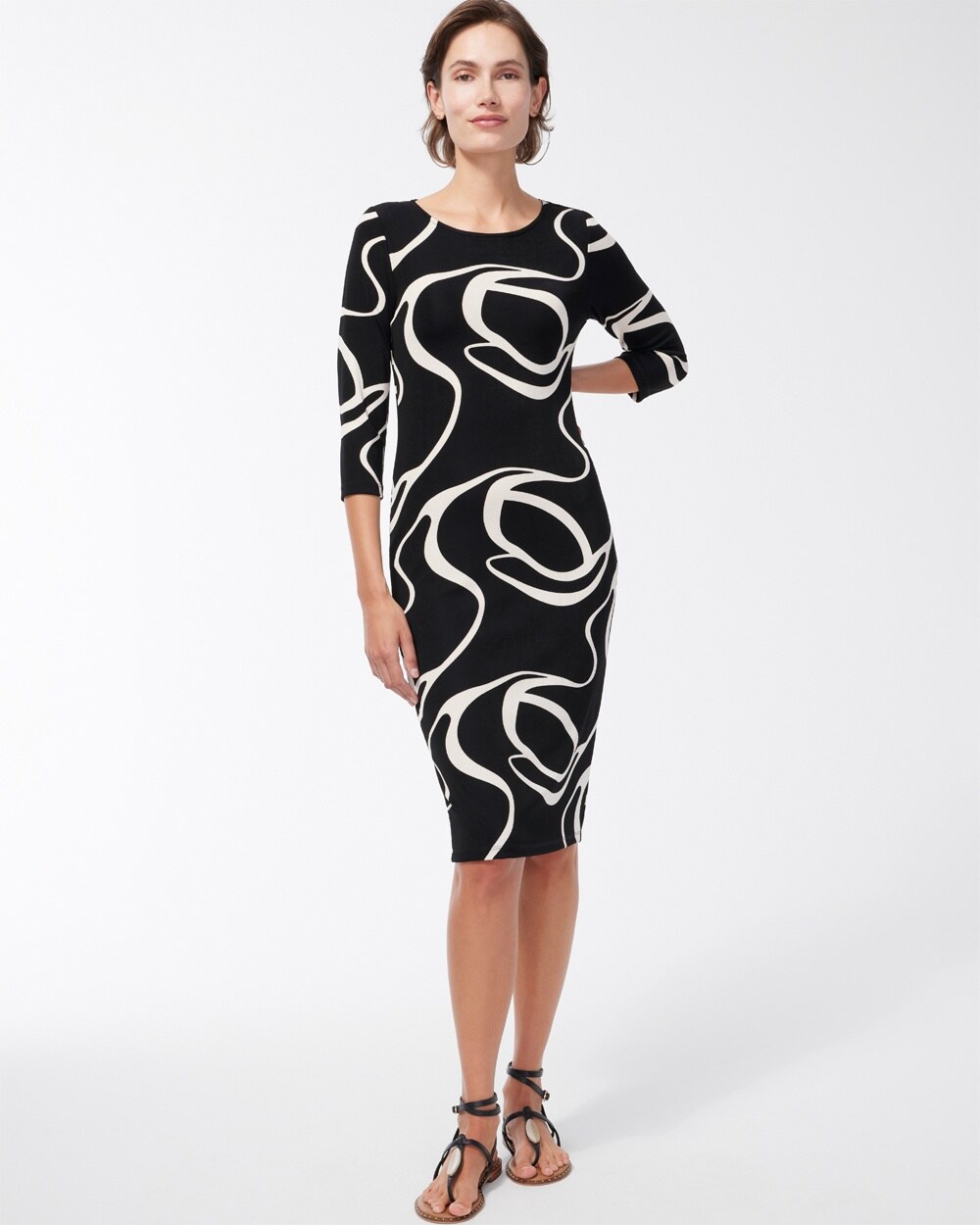 Travelers Abstract Print Dress