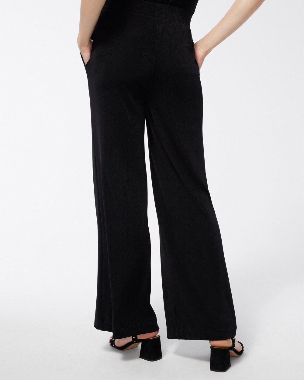 Chico's Travelers Wide Leg Side Slit Ankle Pants