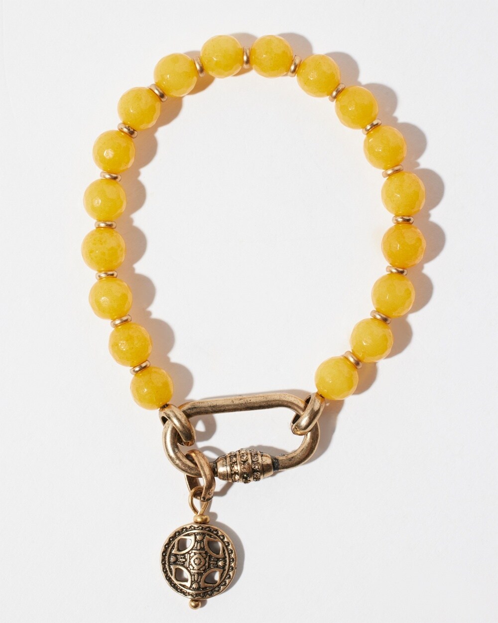 Yellow Jade Carabiner Bracelet