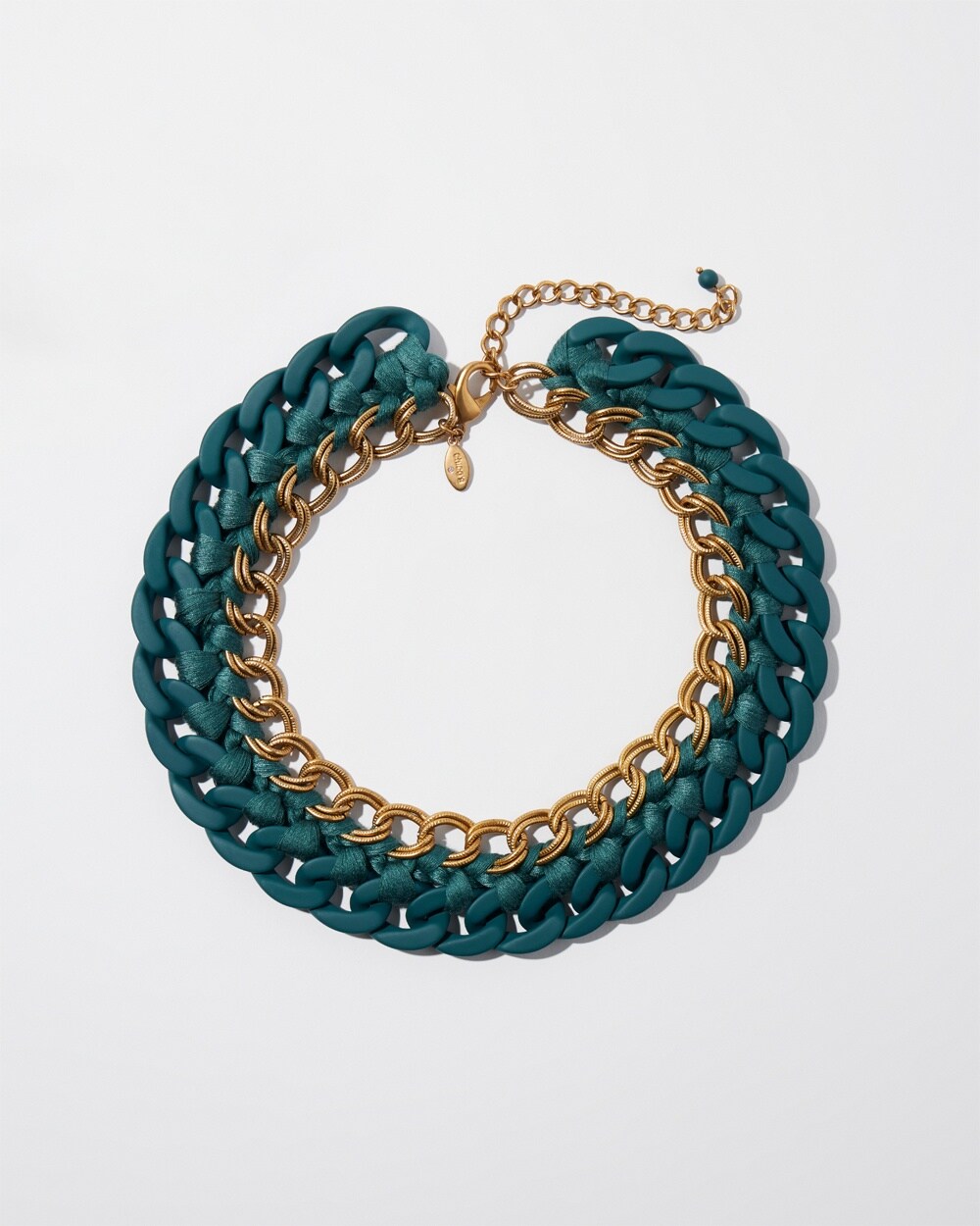 Teal Links Collar Necklace