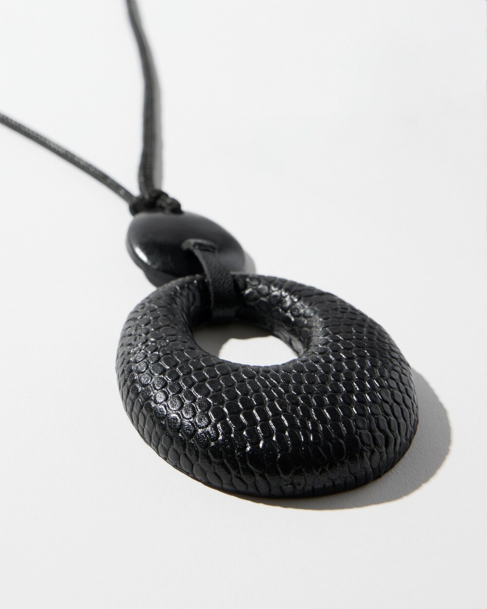 Adjustable Leather Pendant Necklace