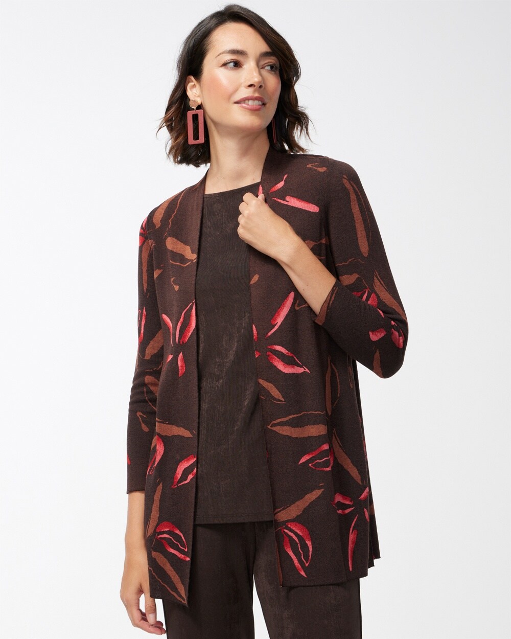 Travelers Collection Floral Cardigan