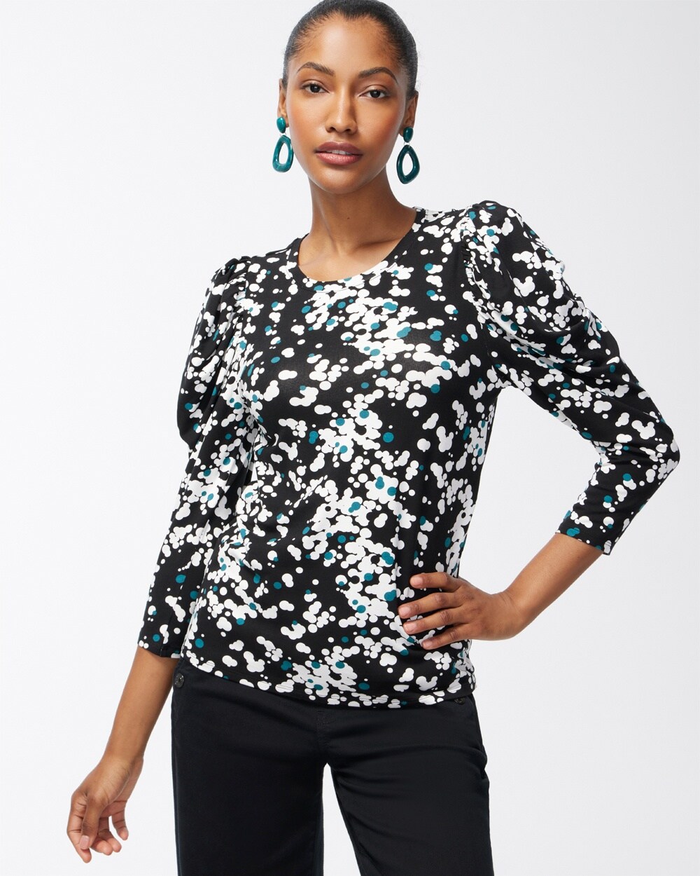 Touch of Cool Dot Romance Sleeve Top