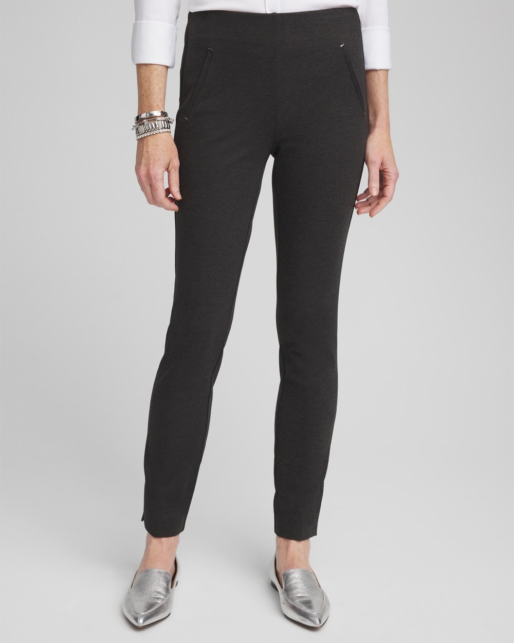 Juliet Ponte Trim Detail Ankle Pants - Chico's