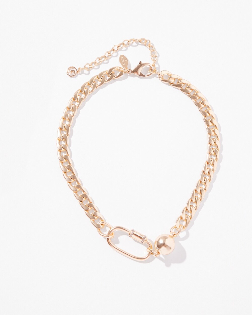 Gold Tone Carabiner Necklace