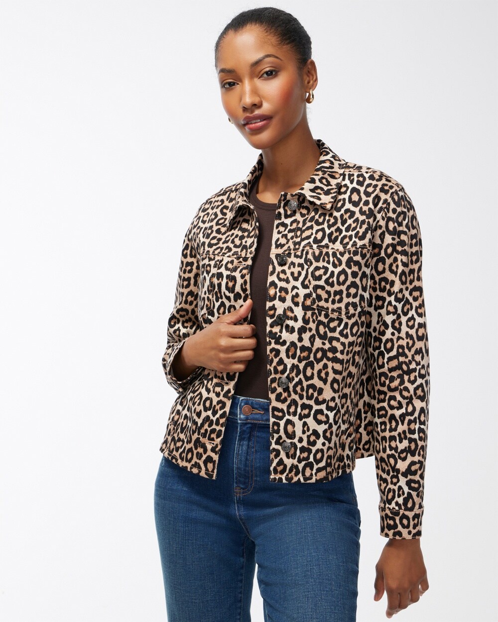 Leopard Denim Jacket