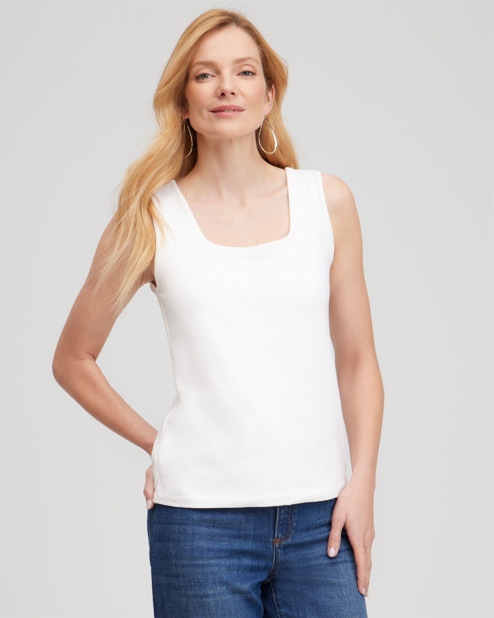 Contour Cotton Square Neck Tank