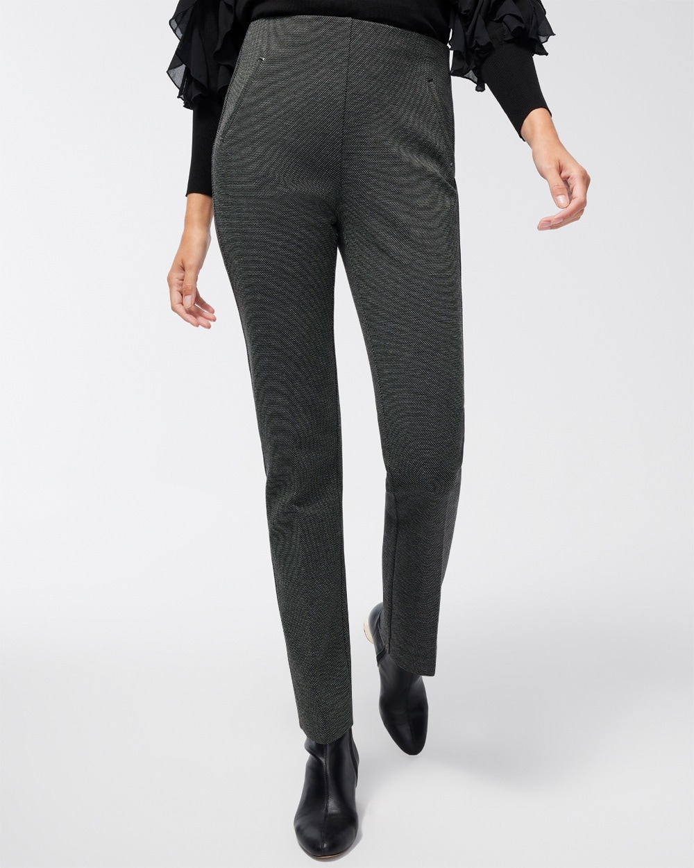 Chico's Juliet Ponte Jacquard Ankle Pants