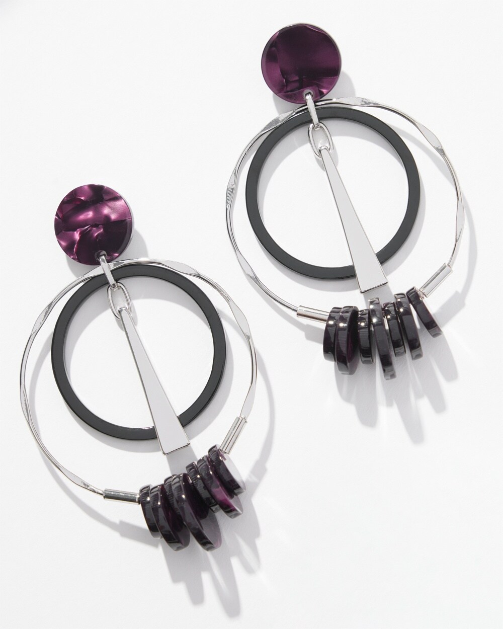 Purple Orb Drop Earrings