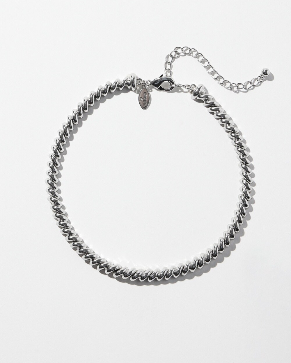 Chico's Silver Tone Twist Collar Necklace |