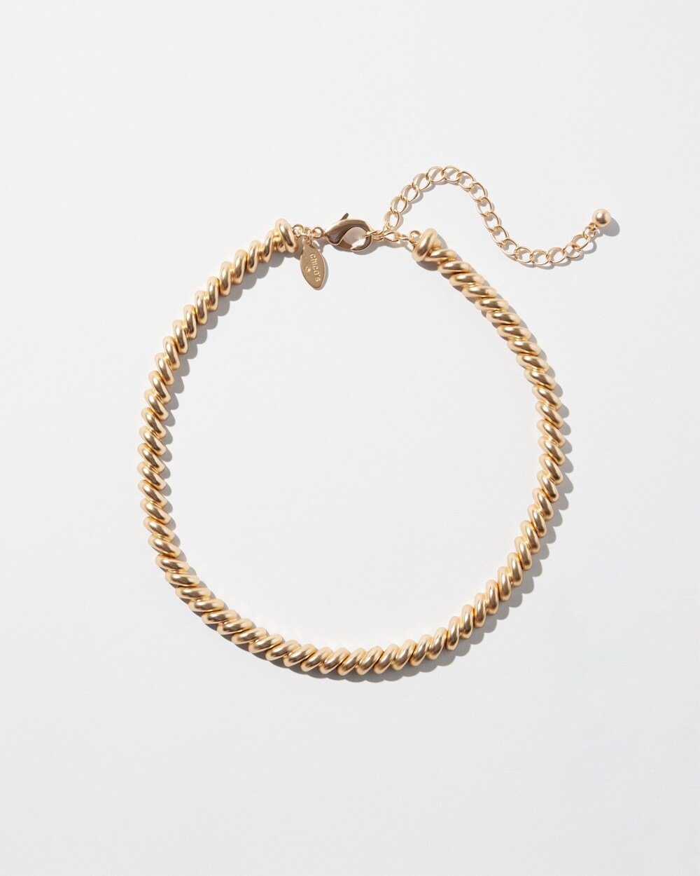Chico's Gold Tone Twist Collar Necklace |  In Gold Metallic