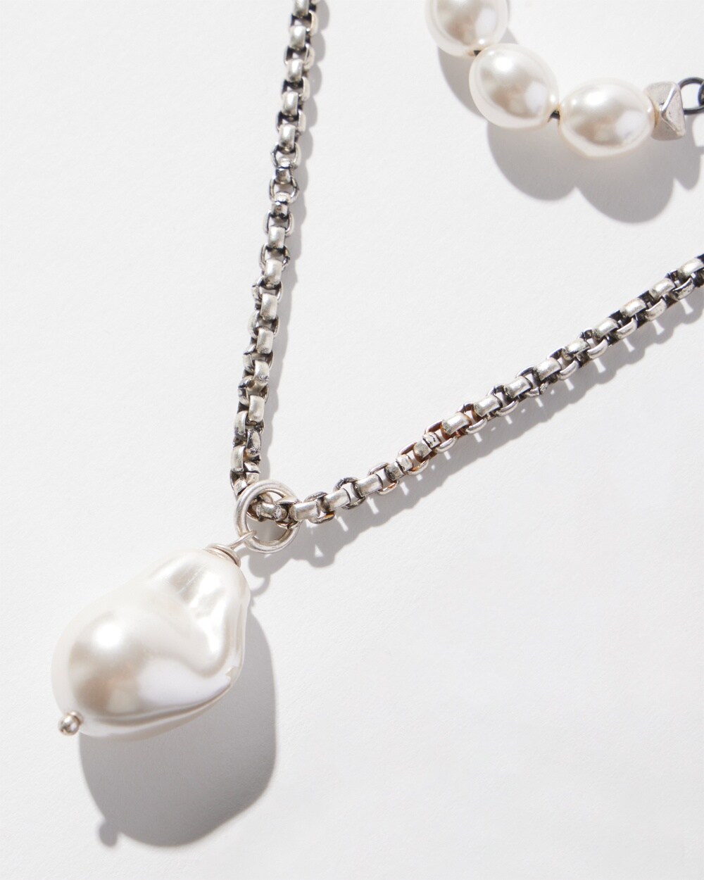 Faux Pearl Convertible Necklace