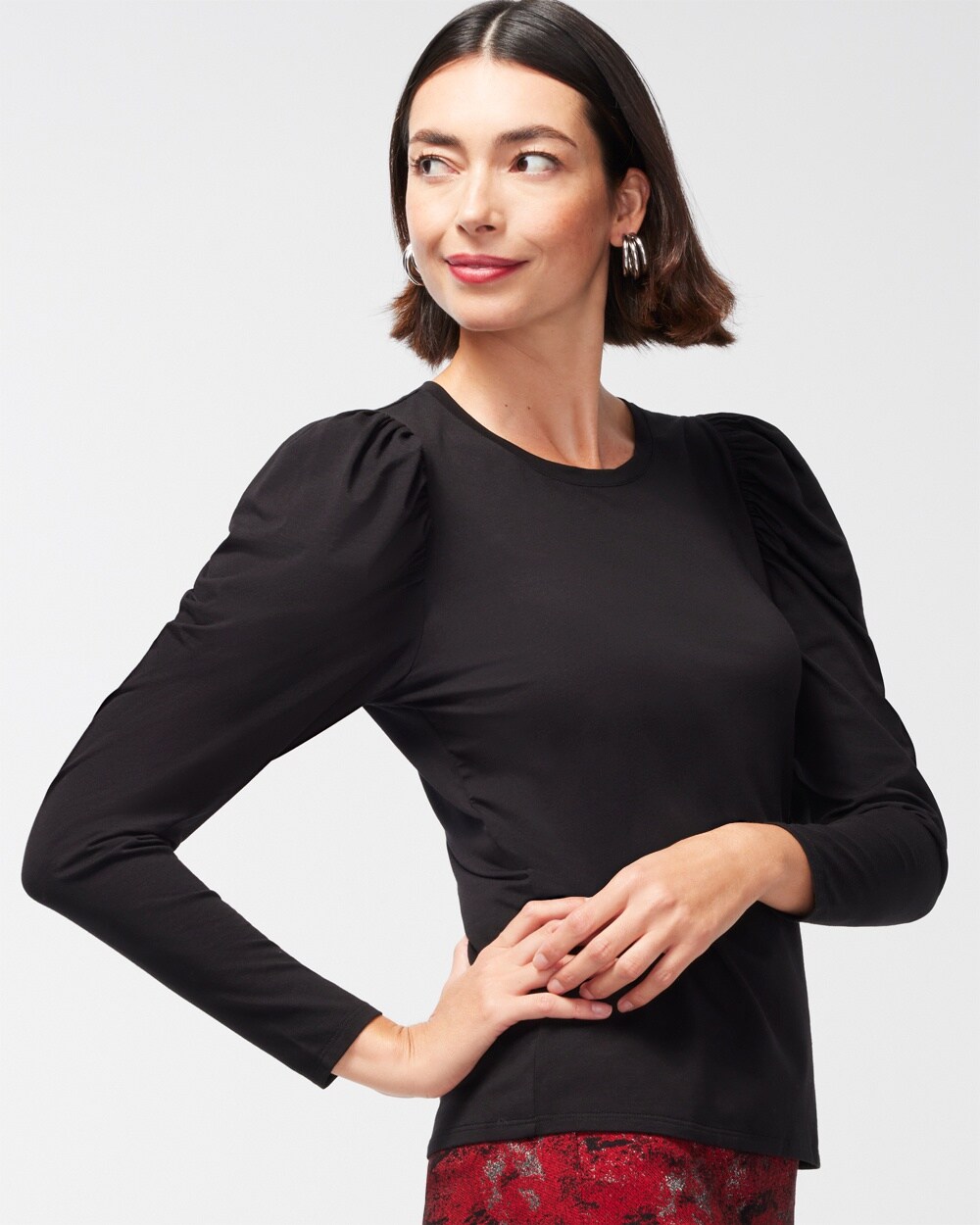 Touch of Cool Ruched Sleeve Top