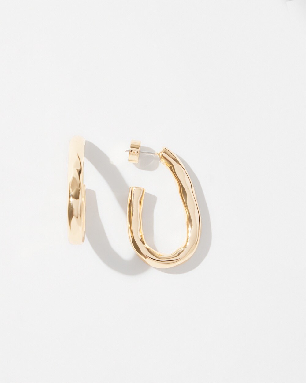 Gold Tone Linear Hoops