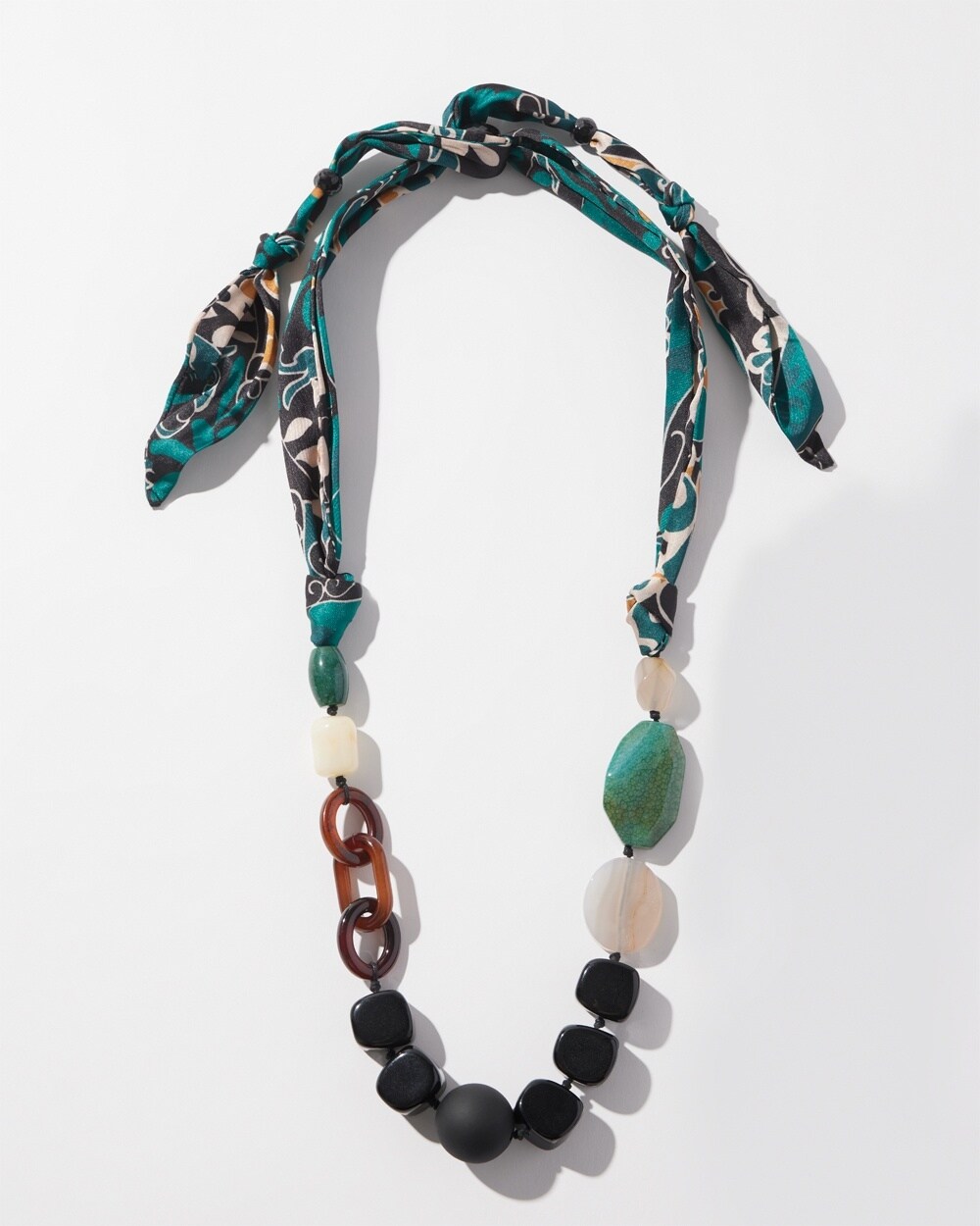 Adjustable Beaded Scarf Necklace
