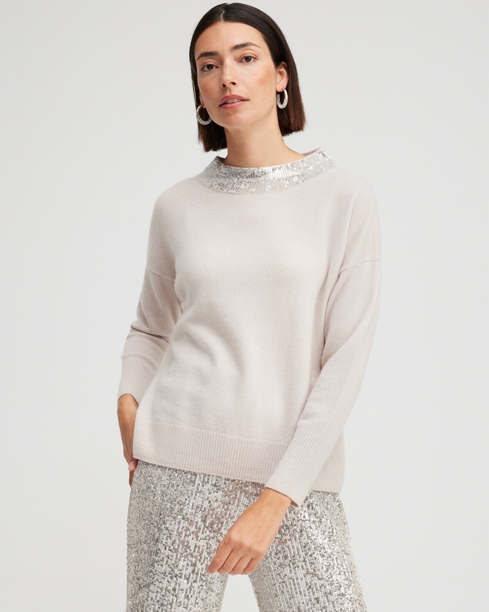 Black Label Cashmere Sequin Sweater