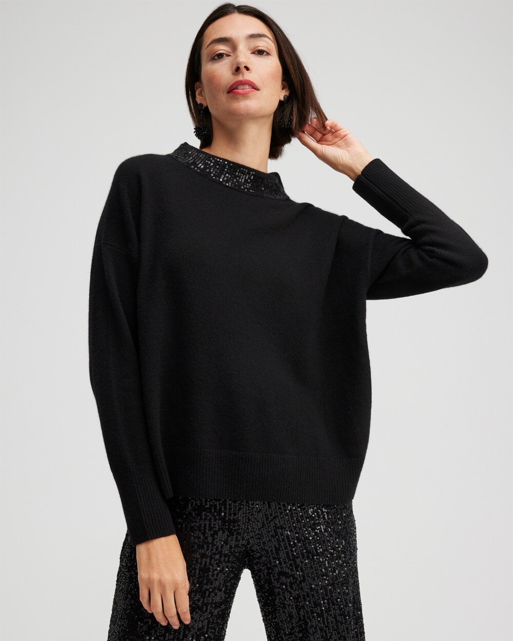 Black Label Cashmere Sequin Sweater