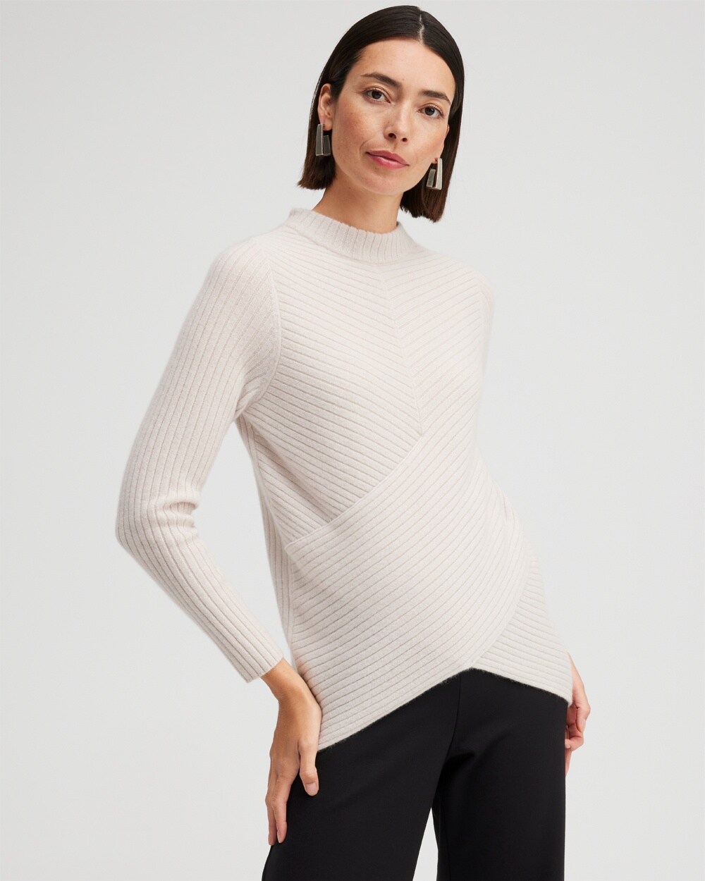 Black Label Cashmere Rib Detail Sweater