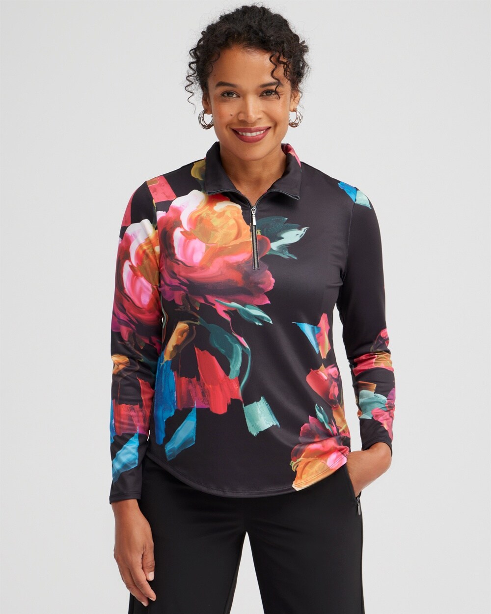Zenergy UPF Floral Long Sleeve Top