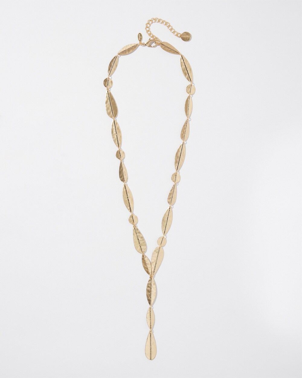 Gold Tone Leaf Y-necklace