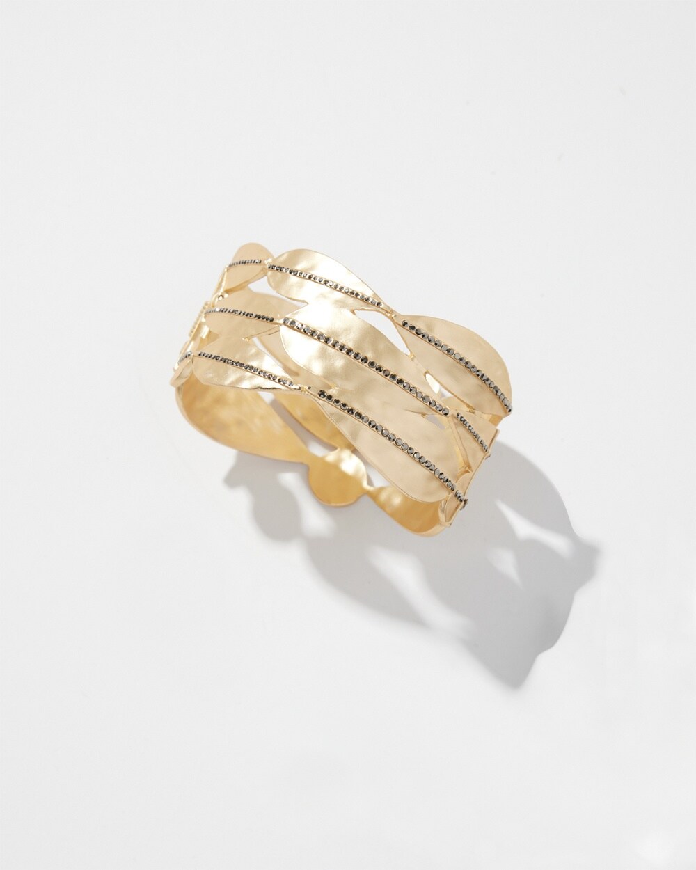 Gold Tone Pav\u00E9 Cuff Bracelet
