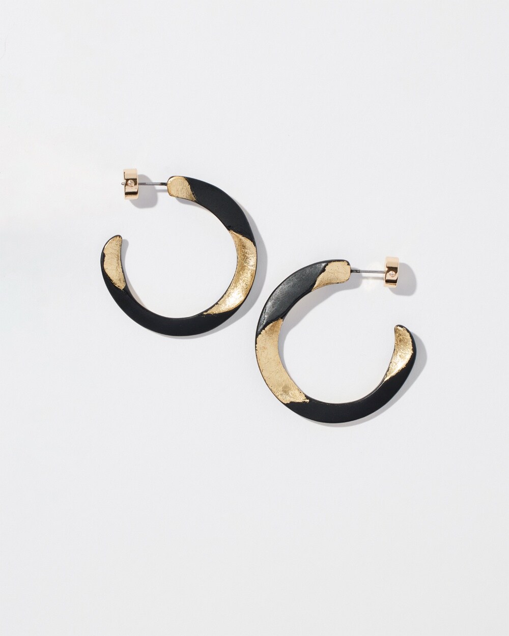 Black & Gold Tone Front to Back Hoops