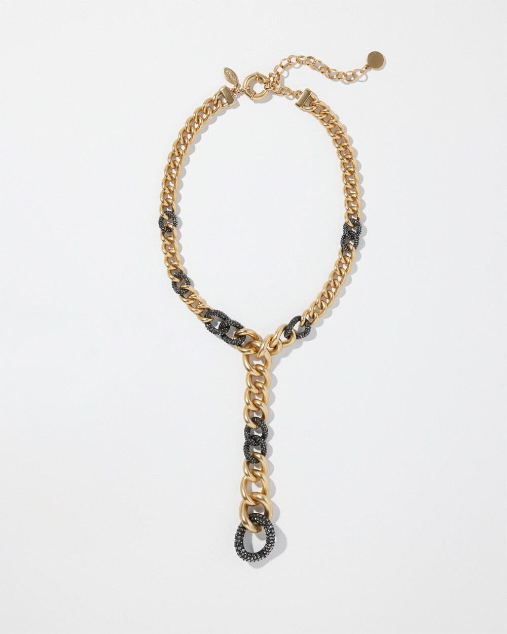 Gold Tone Pav\u00E9 Y-necklace