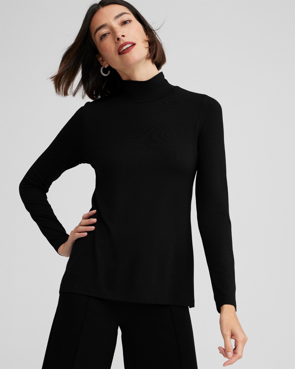 Touch of Cool™ Mock Neck Layering Tee