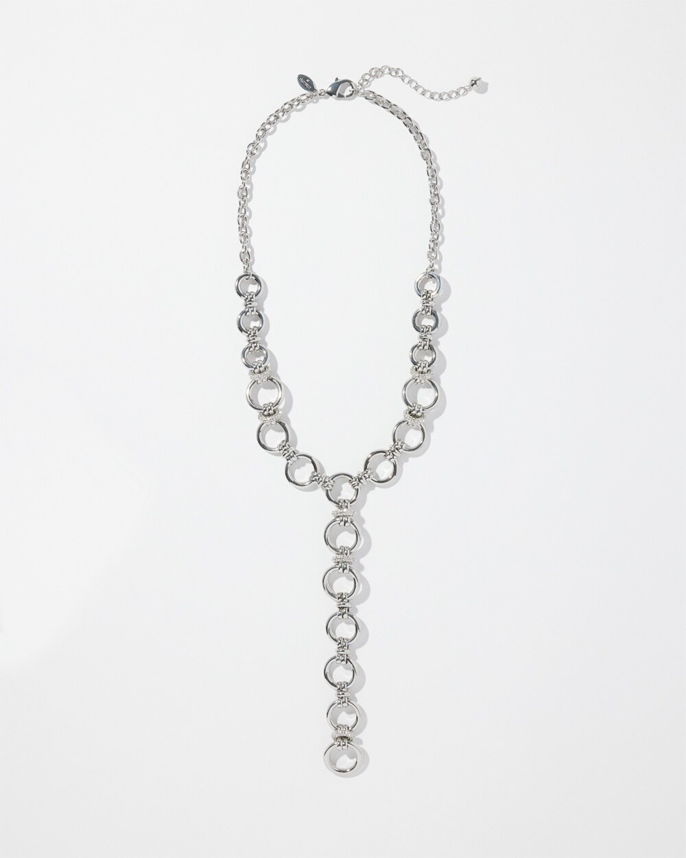 Silver Tone Links Y-necklace