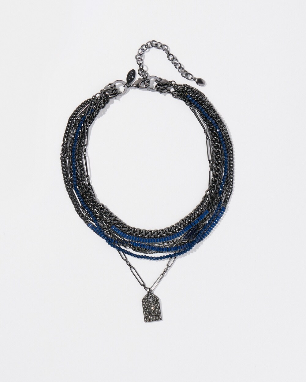 Blue Beads Short Necklace