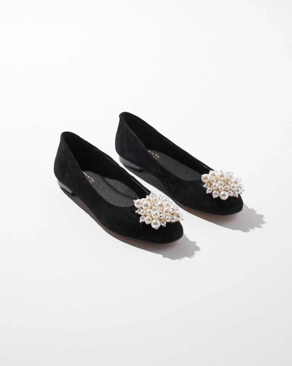 Suede Faux Pearl Flats