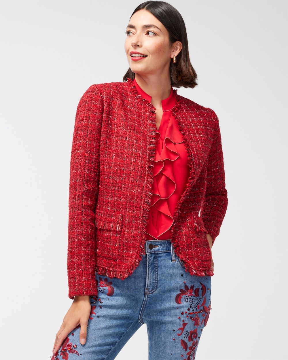 Tweed Fringe Jacket