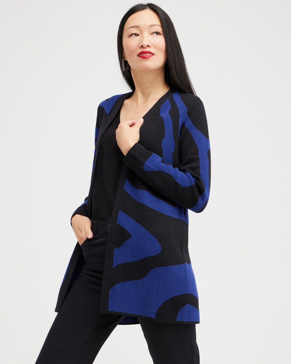 Blue Print Lurex Cardigan Sweater