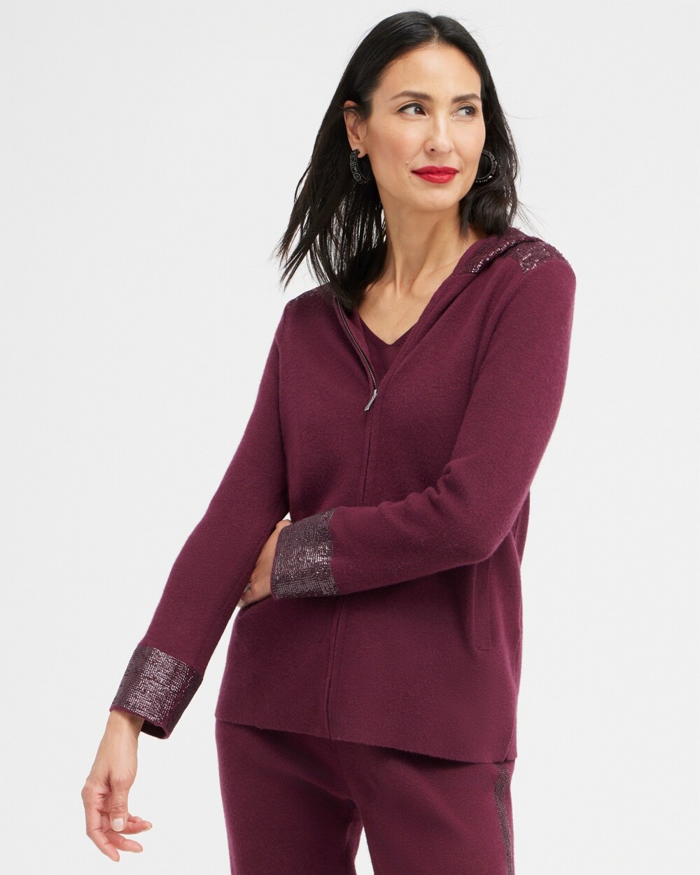 Zenergy Luxe Cashmere Blend Sequin Sweater