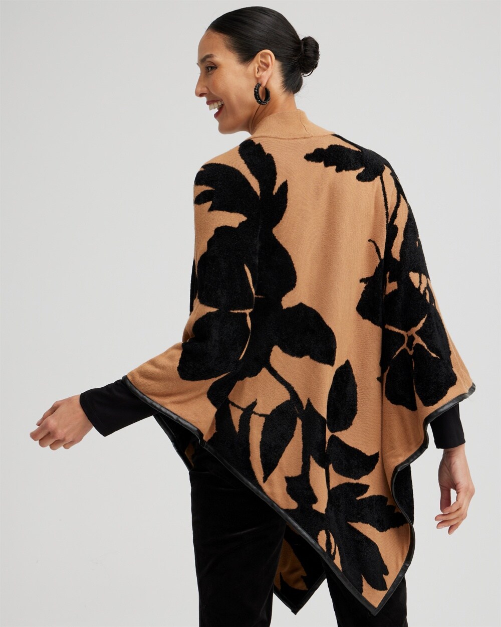 Floral Knit Triangle Poncho - Chico's