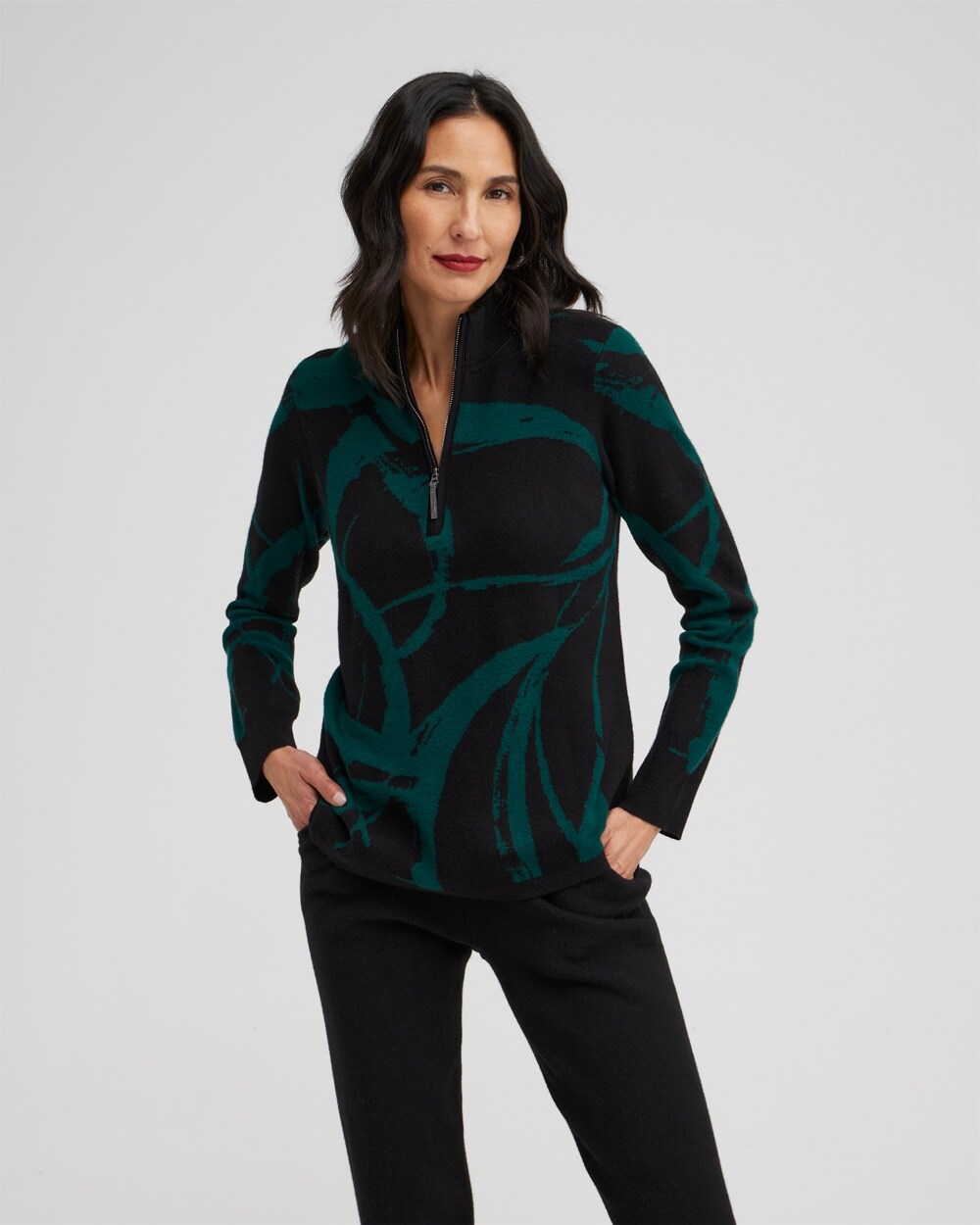Zenergy Luxe Cashmere Blend Mock Neck Sweater