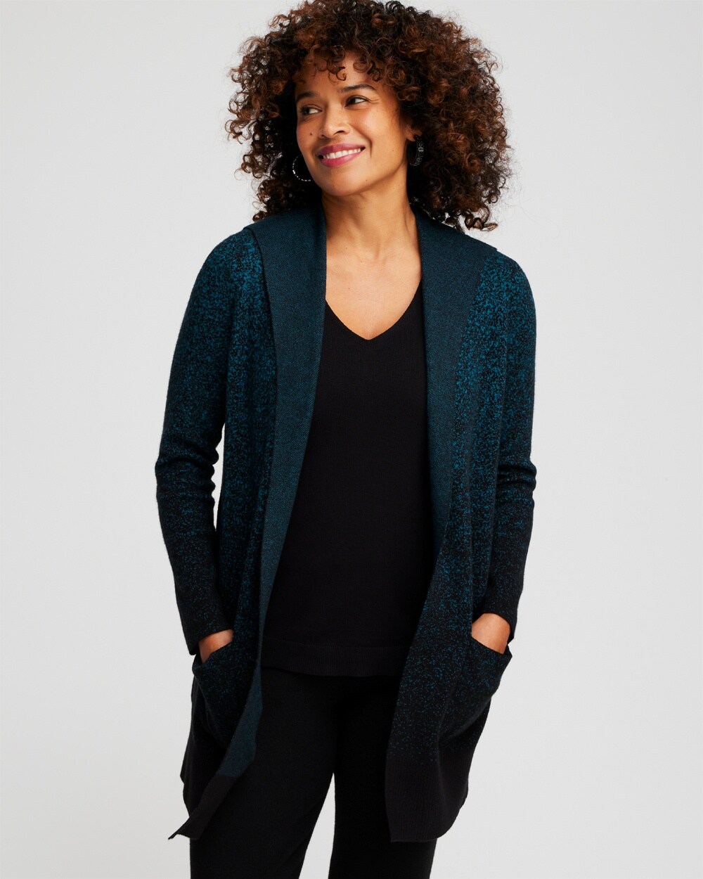Zenergy Luxe&#174; Cashmere Blend Ombre Cardigan