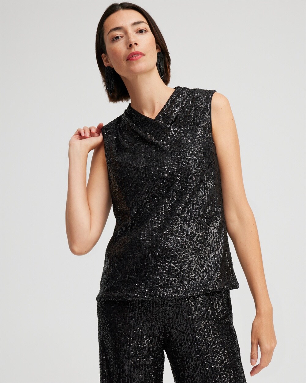 Black Label Sequin Shell Top