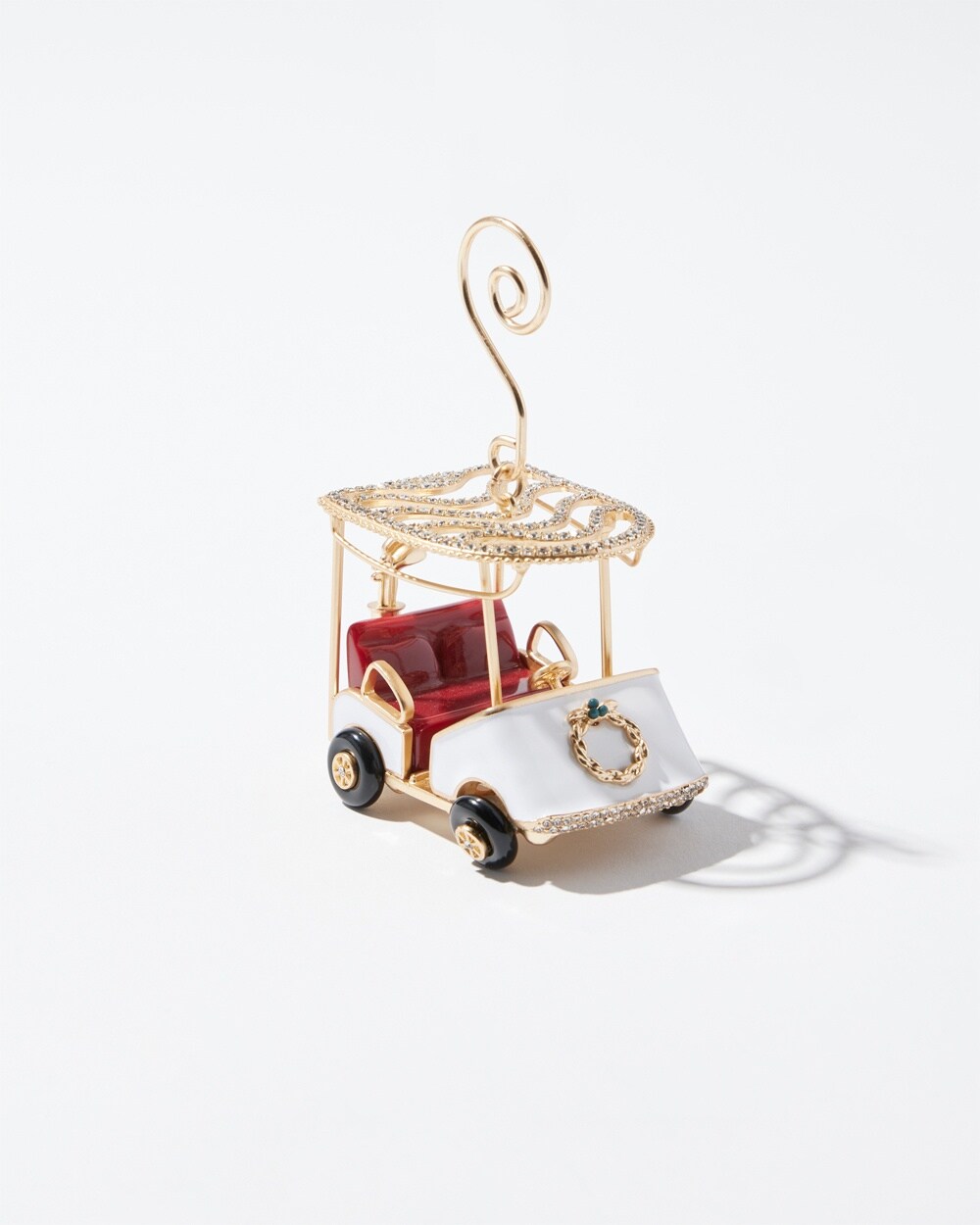 Gold Tone Golf Cart Ornament