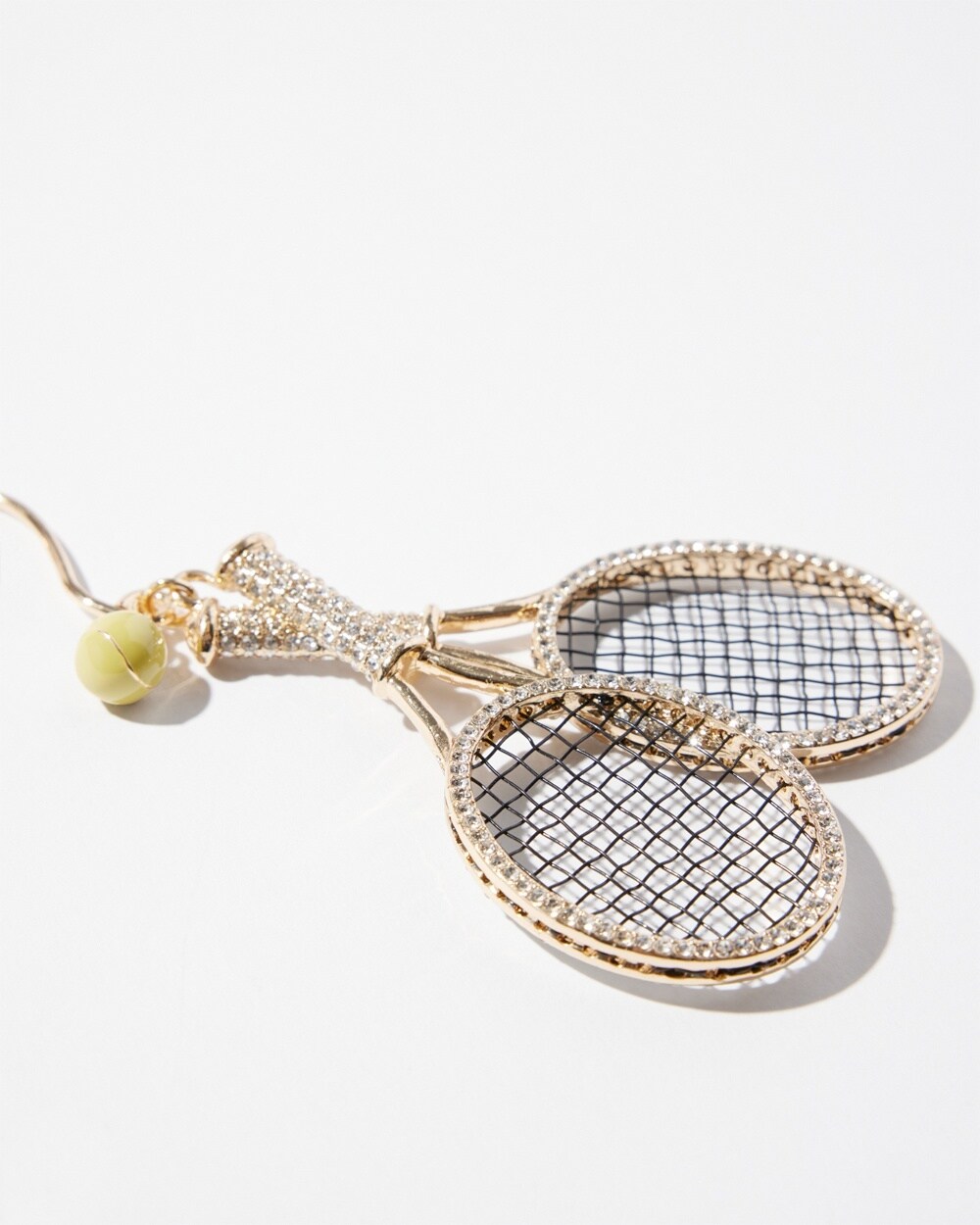 Gold Tone Tennis Racket Ornament