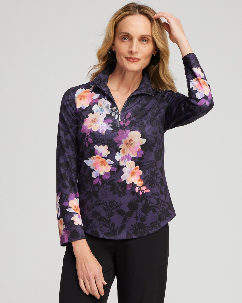 Zenergy&#174; UPF Floral Long Sleeve Top