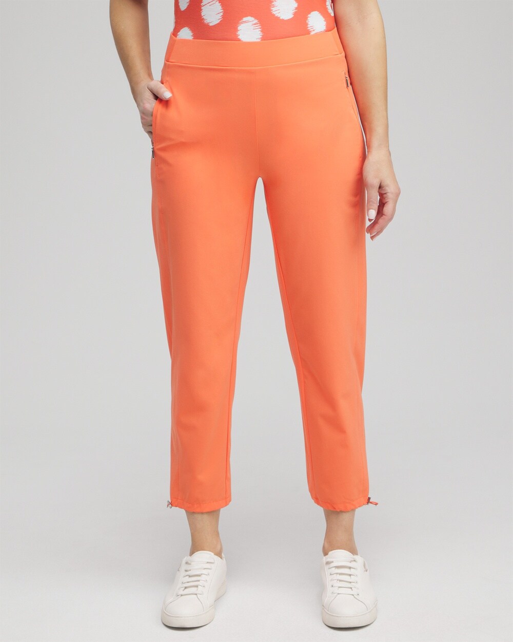 Shop Chico's Upf Sun Protection Bungee Cropped Pants In Orange Size 20/22 |  Zenergy Activewear In Nectarine